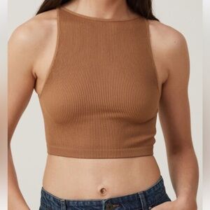 M/L BENNI HIGH NECK TANK BROWN